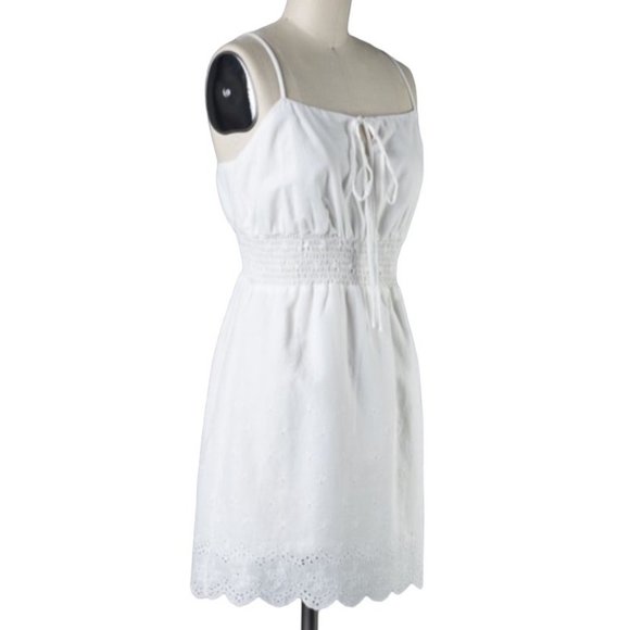 Emory Park Sleeveless Scalloped Hem Mini Dress White Size Large NWT - Picture 3 of 3